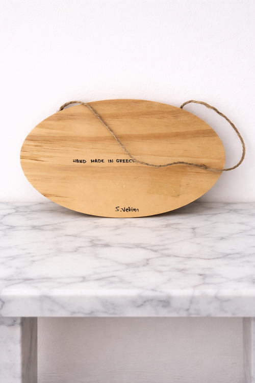 Kalimera Wooden Oval Sign - Flowers