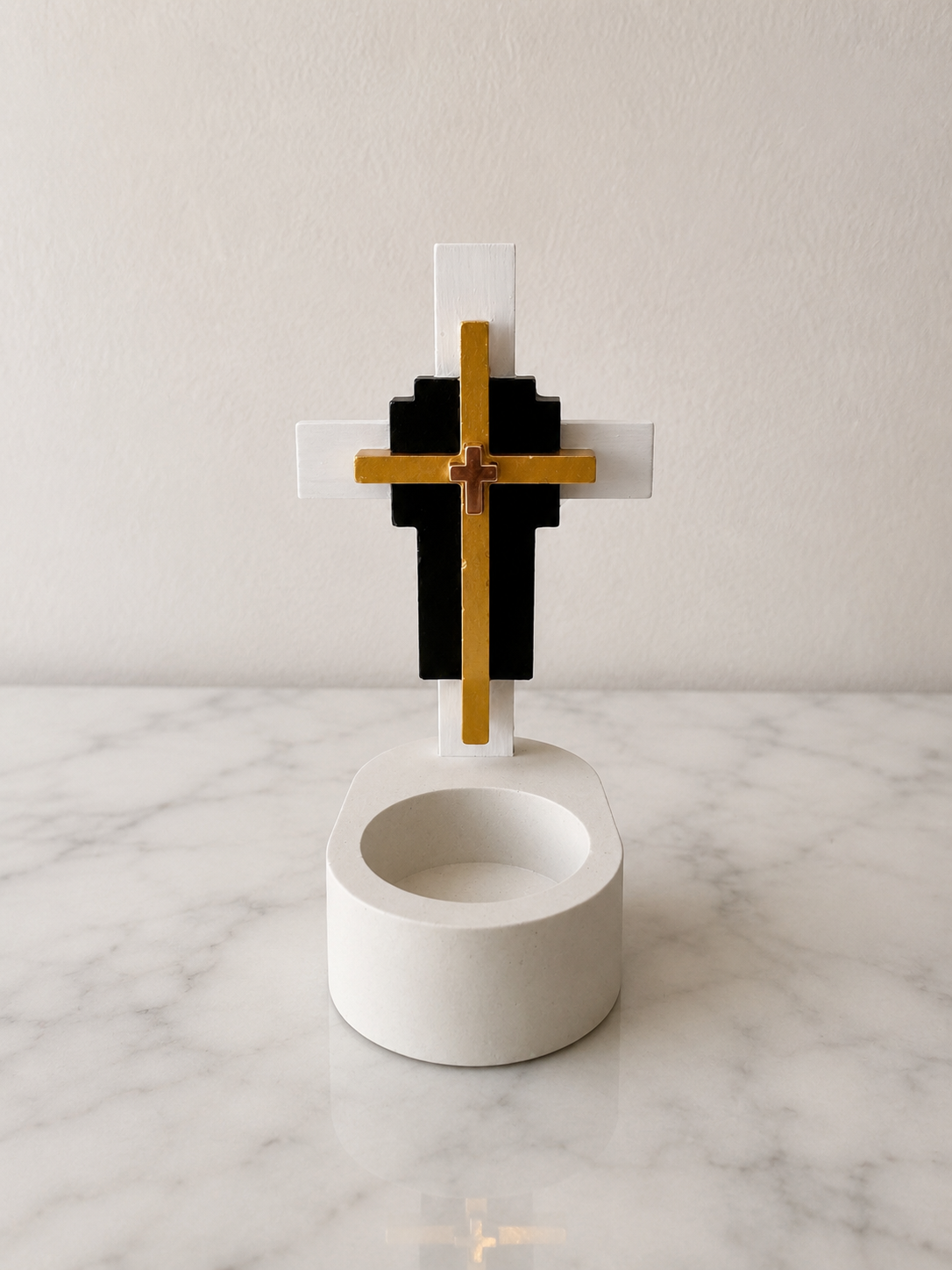 Tea Light Cross – Hand Painted