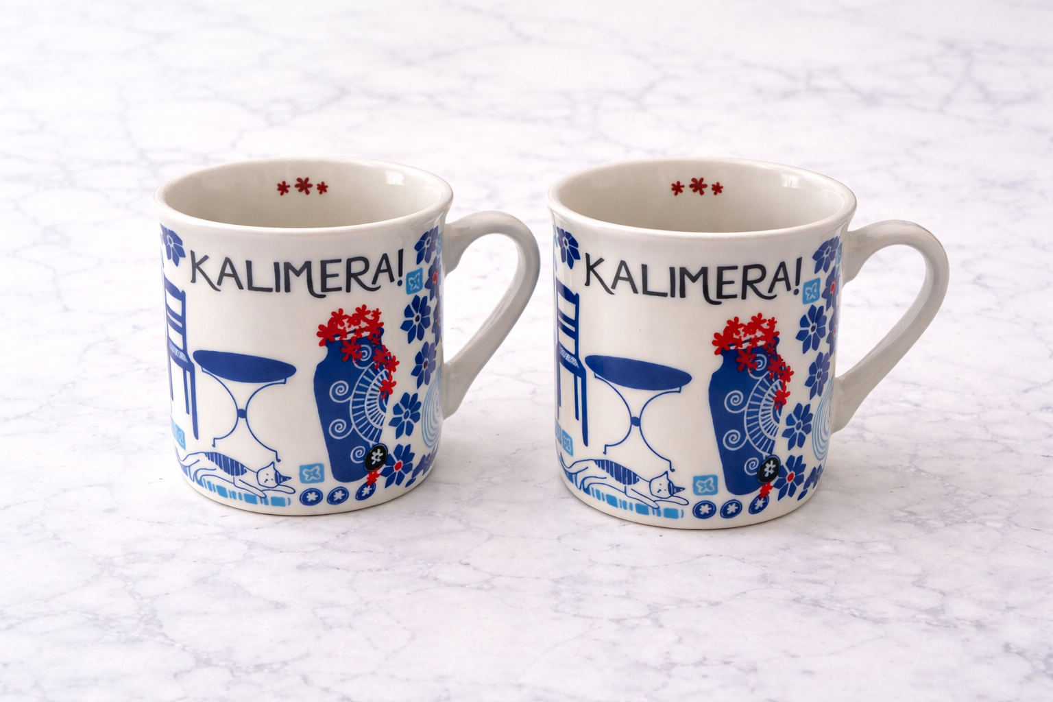 Kalimera Ceramic Greek Coffee Cup (Espresso) - Set of Two