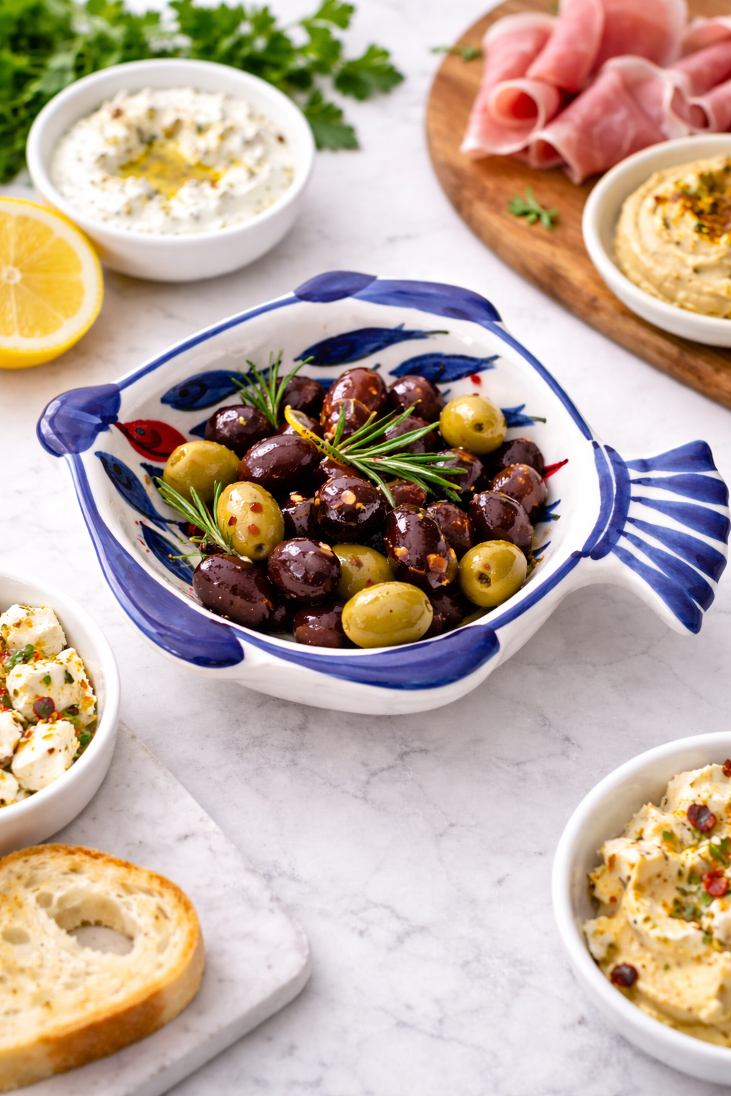 Mediterranean Meze Fish Bowls – Set of Three